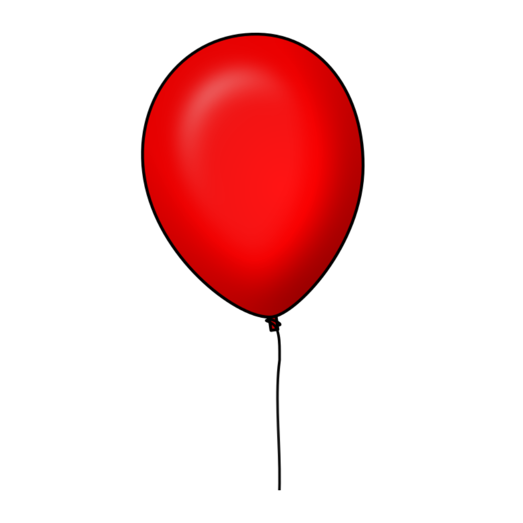 A cartoonishly drawn red balloon