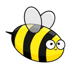A cartoonishly drawn, seemingly cute bee that won't be cute once it hits you