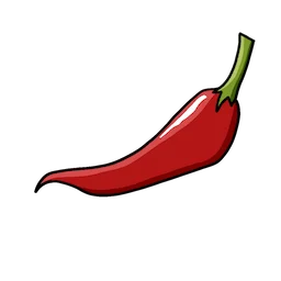 A picture of a cartoonish chili pepper
