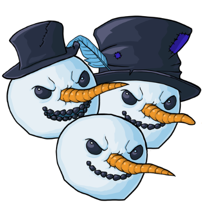 A picture of a cartoon snowman