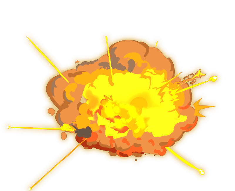 A part of the Slopecrashers logo that depicts a cartoonish explosion